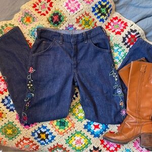 Vintage 70s embroidered jeans